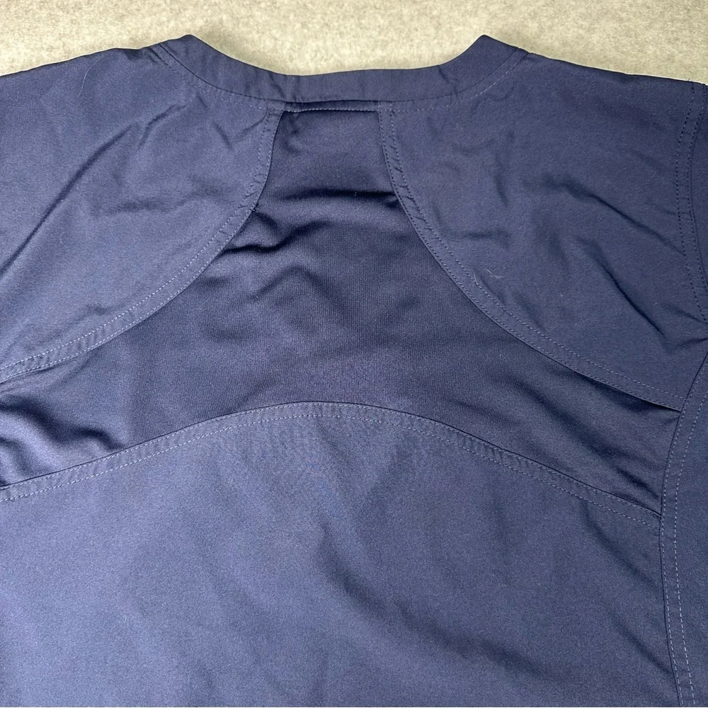 Med Couture Women's L Deep Blue Short Sleeve Scrub Top - Picture 9 of 11